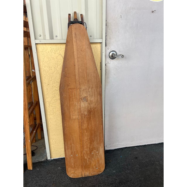 Vintage Farmhouse Style Folding Wood Ironing Board For Sale - Image 4 of 4