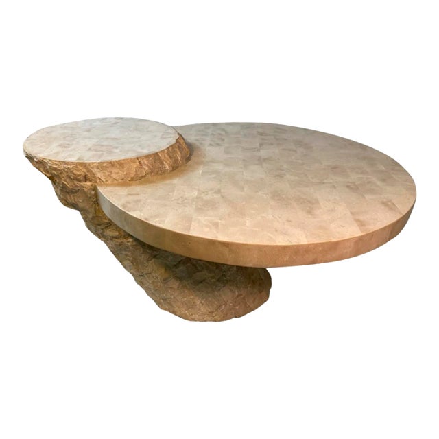 1970s Modern Tessellated & Natural Marble Coffee Table For Sale