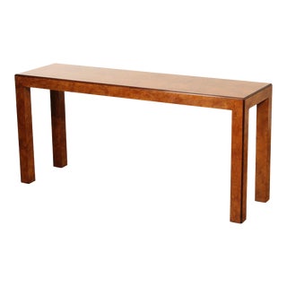 Widdicomb Vintage Burl Wood Parsons Console Table For Sale