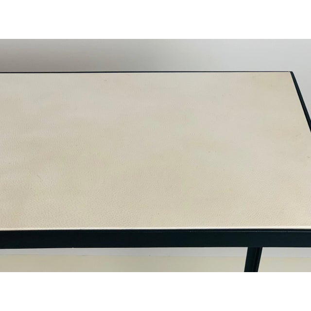 Slender Wrought Iron and Parchment 'Etude' Console For Sale - Image 9 of 12