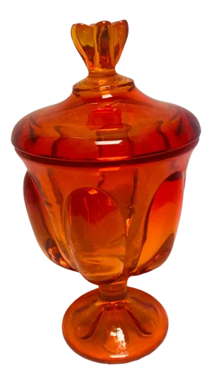 Vintage Mid Century Urn Style Viking Orange Glass Vase