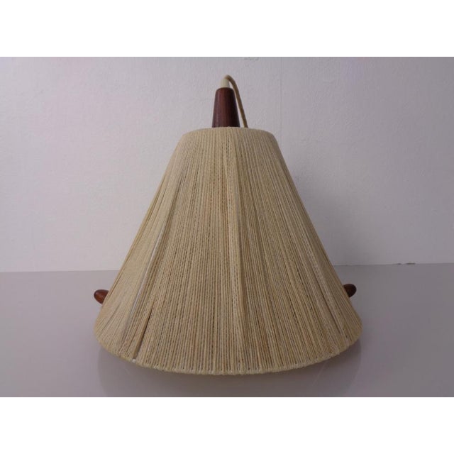 Teak and Sisal Ceiling Lamp from Temde, 1960s For Sale - Image 15 of 17