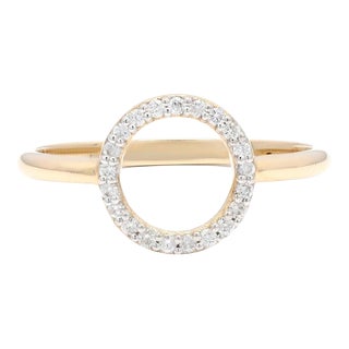 Hollow Circle Diamond Karma Ring Size 7 For Sale