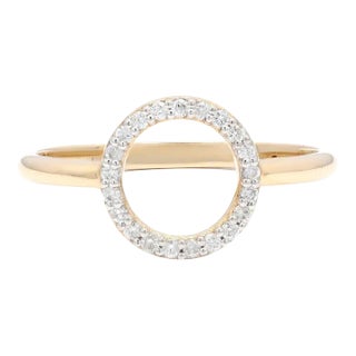Natural Diamond Circle Modern Ring in 14k Solid Gold by VRJewels For Sale