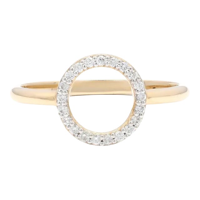 Natural Diamond Circle Modern Ring in 14k Solid Gold by VRJewels For Sale