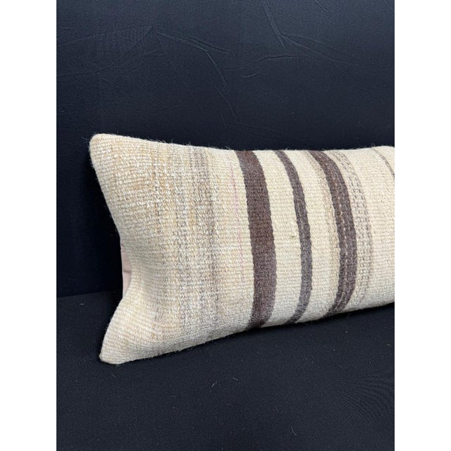 Turkish Hemp Pillow Cushion Natural Beige Brown Cushion Cover 12"x46" #30314 Enhance your home decor with our Kilim Pillow...