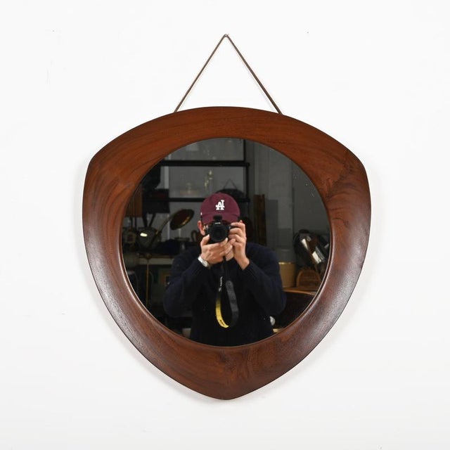 Mid-Century Oscar Mirror in Teak by Campo e Graffi for Home Torino, Italy, 1958 For Sale - Image 15 of 18