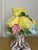 Striking vintage Italian hand painted ceramic decorative object featuring a beautifully sculpted arrangement of richly...
