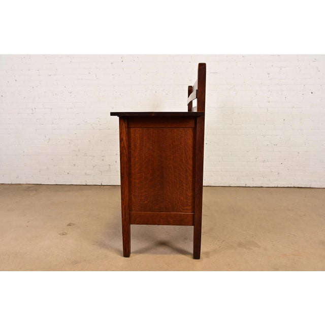 Gustav Stickley Antique Mission Oak Arts & Crafts Strap Hinge Sideboard, Circa 1910 For Sale - Image 12 of 15