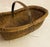 Antique 19Th Century French Harvest Gathering Basket Woven With Curved Wood Handle & Rim For Sale - Image 12 of 12