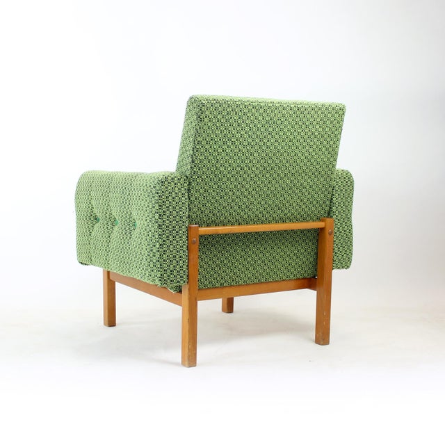 Mid-Century Armchair in Fabric and Beech from Jitona, Czechoslovakia, 1960s For Sale - Image 4 of 13
