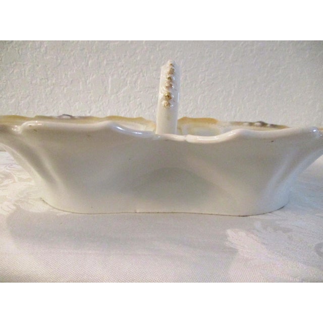 Ceramic 1920s German Hand-Painted Divided Floral Bowl For Sale - Image 7 of 9