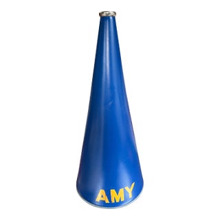 Large Vintage Blue Megaphone For Sale