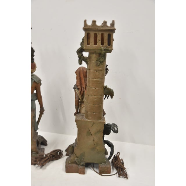 Late 19th Century Monumental Austrian Terracotta Orientalist Lamps - a Pair For Sale - Image 16 of 17