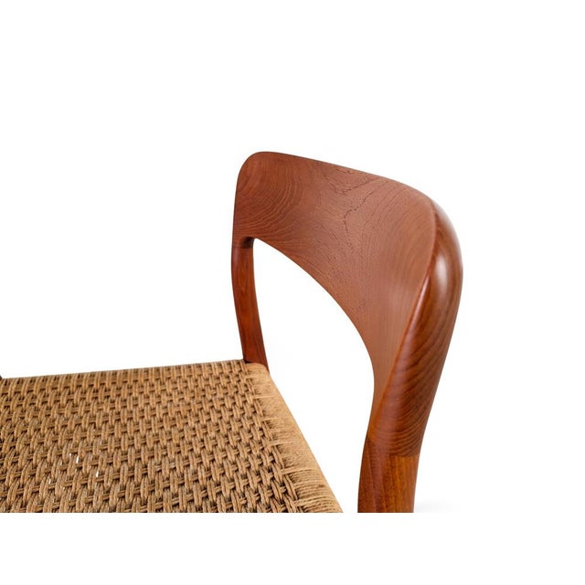 Beige Original Jl Mollers Model 75 Chair, Niels Otto Møller, Teak, Danish For Sale - Image 8 of 11