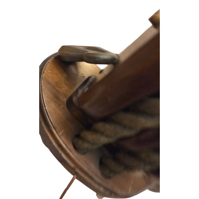 Vintage Pirates Caribbean Table Lamp Lanter Block Tackle Pulley Hook For Sale - Image 10 of 15
