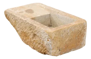 19th Century Carved Stone Sink with Drainboard