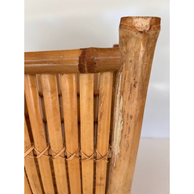 Vintage Split Reed Rattan & Bamboo Planter or Basket For Sale - Image 10 of 10