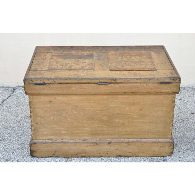 Antique 19th C Hand Painted Distressed Wood Blanket Chest Dovetail Trunk Chairish