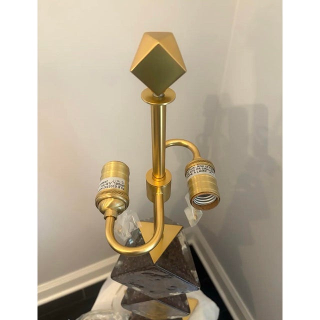 Baker Furniture bubble zinc table lamp. Perfect condition, never used. Plastic covers still on cord and pulls.