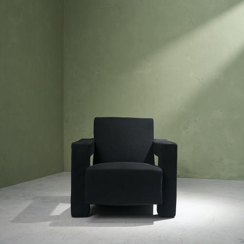 Early Utrecht Chair in Black Upholstery by Gerrit Thomas Rietveld for Metz & Co., 1936 For Sale - Image 5 of 13