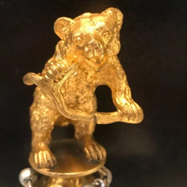 Gold 19th Century Russian Ormolu "Dancing Bear" Sculpture For Sale - Image 8 of 11