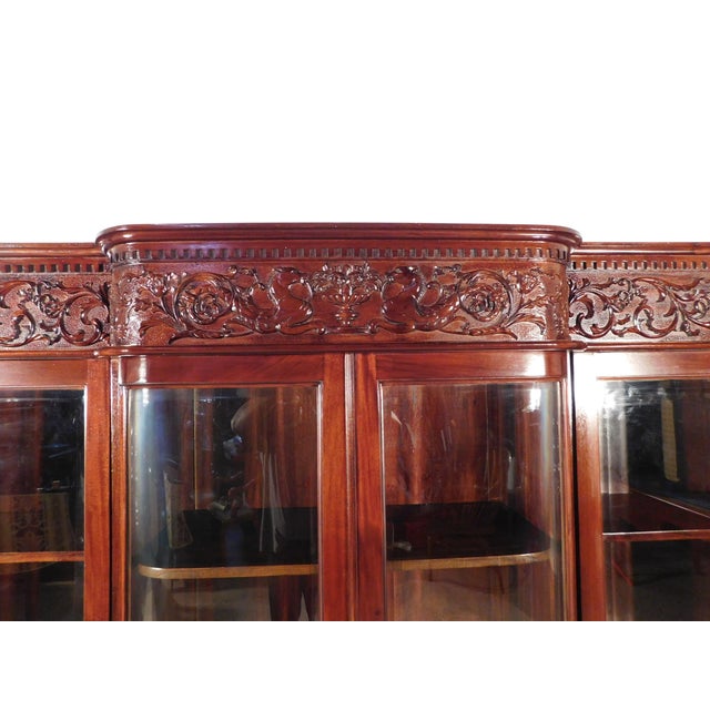 Massive R J Horner Antique Renaissance Revival Baroque Carved Figural Bookcase For Sale In South Bend - Image 6 of 16
