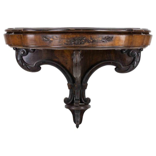 Wood Antique Wood Wall Console Table, Italy, 19th Century For Sale - Image 7 of 7