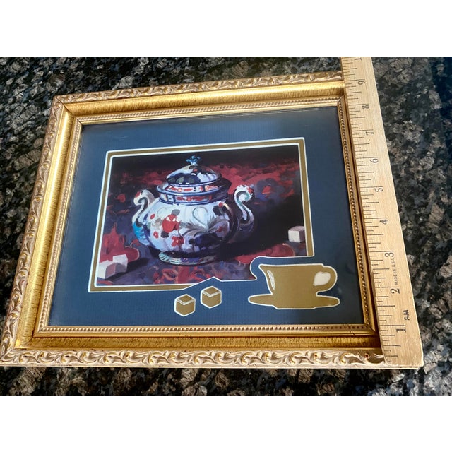 Chinoiserie Vintage Chinoiserie & Imari Style Exquisite Sugar Bowl Print Ornately Framed & Exquisitely Double Matted. For Sale - Image 3 of 10