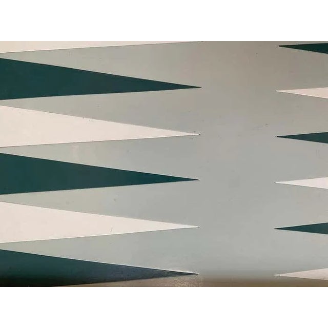 Art Deco Isabel Mitchell Green Leather Backgammon Board For Sale - Image 3 of 9