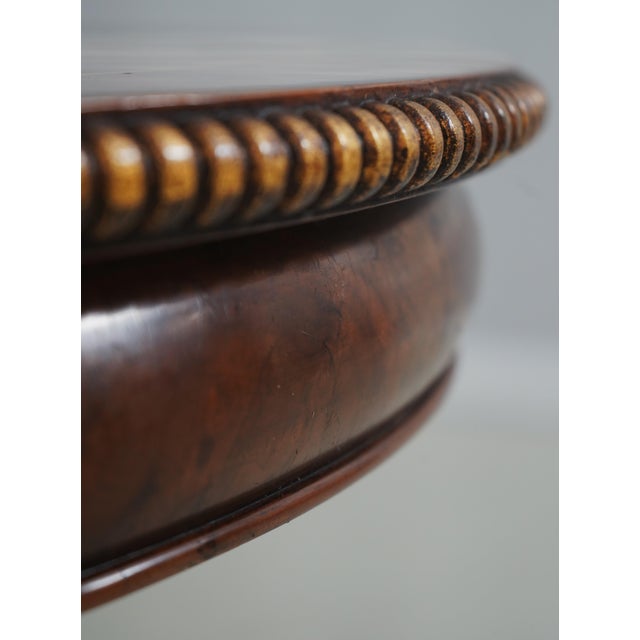 Wood Italian Burl Walnut Round Neoclassical Center Table For Sale - Image 7 of 13