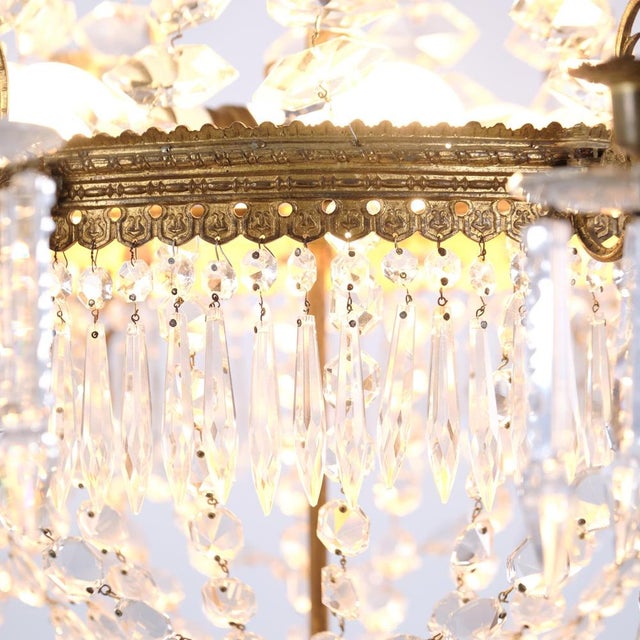 Brown French Antique Bronze Crystal Chandelier, 1880s For Sale - Image 8 of 11