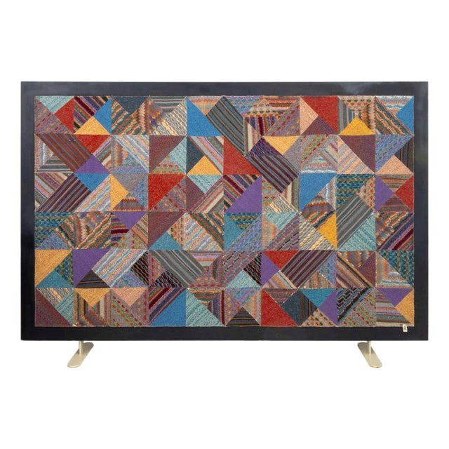 Missoni X Saporiti Quilted Tapestry Mounted Screen For Sale