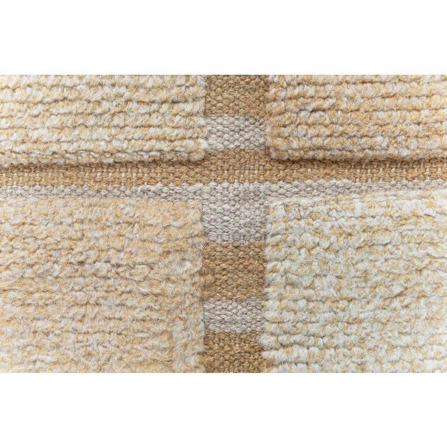 Beige "Carre" Modern Grid Beige And Pale Sand Oversized Rug by Doris Leslie Blau For Sale - Image 8 of 9