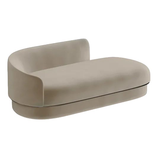 Modern Gentle Daybed in Cream Velvet and Bronze Metal by Javier Gomez For Sale