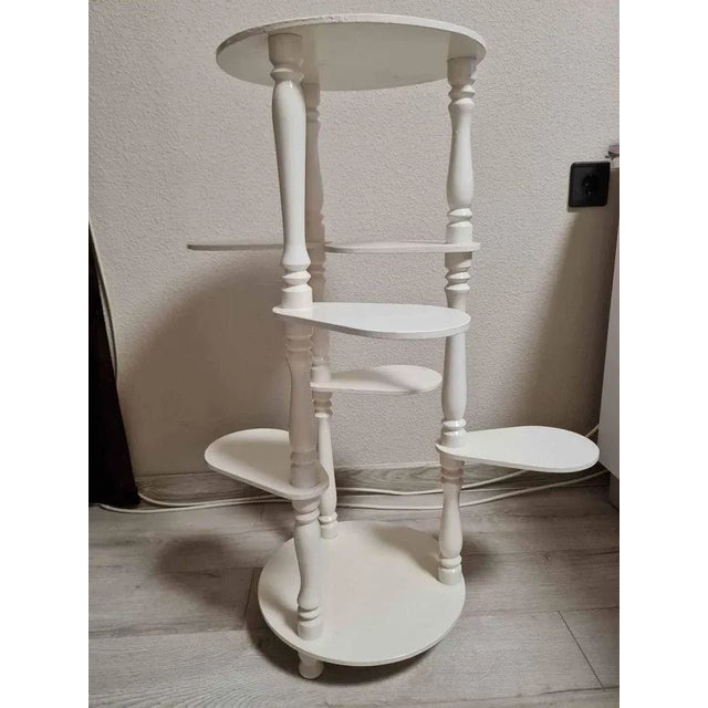 Vintage White Plant Stands, Hungary, 1960s For Sale - Image 4 of 5