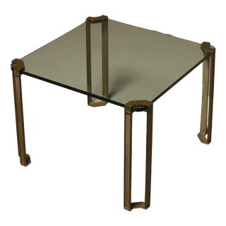 Brass and Glass Coffee Table by Peter Ghyczy, 1970s For Sale