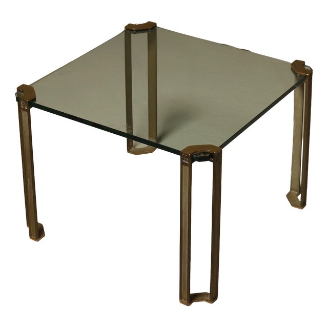Brass and Glass Coffee Table by Peter Ghyczy, 1970s For Sale
