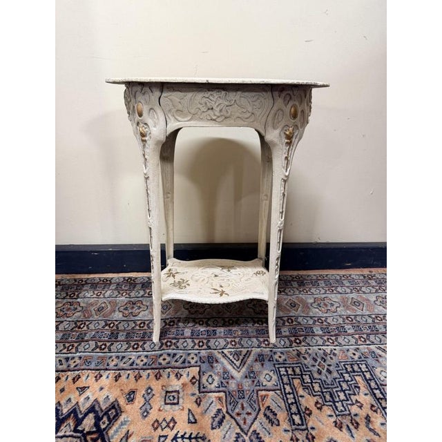 Garden Table in Cast Iron with Gilt Details For Sale - Image 3 of 5