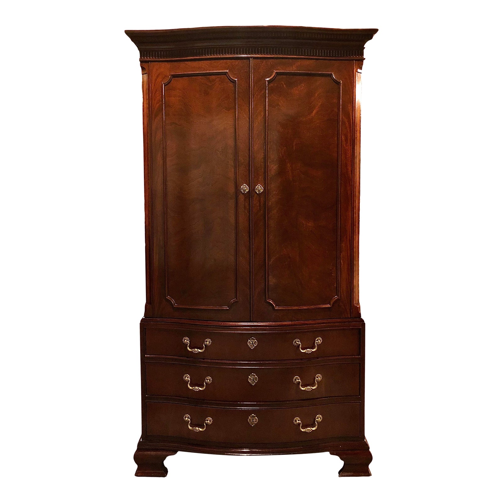 Baker Furniture Style Mahogany Media Armoire Chairish