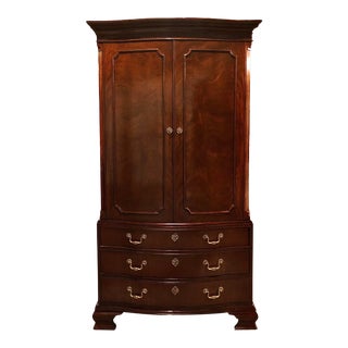 Baker Furniture Georgian Style Mahogany Media Armoire For Sale
