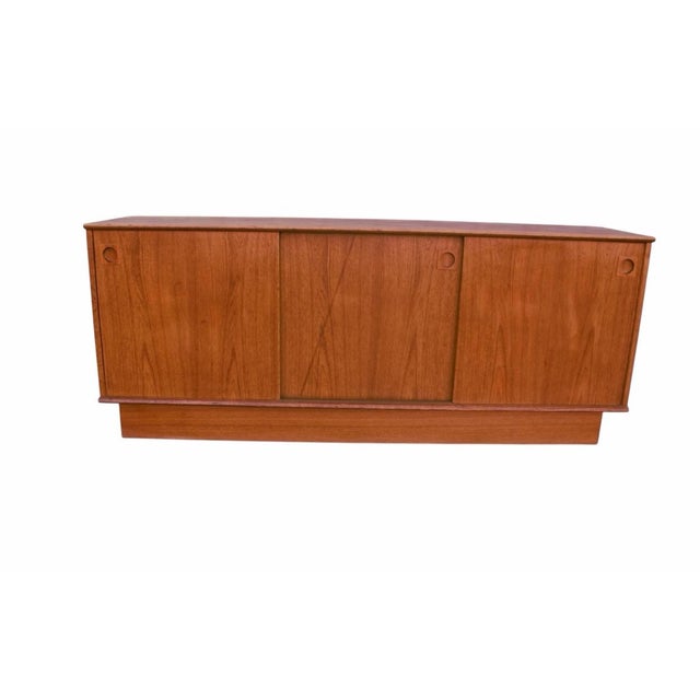 Mid Century Modern Danish Sliding Door Sideboard Credenza by Dyrlund Mid Century Modern Danish sideboard credenza by...