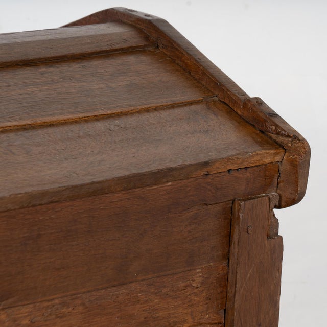 19th Century Oak Dome Top Trunk With Carved Details From Hungary For Sale - Image 10 of 16