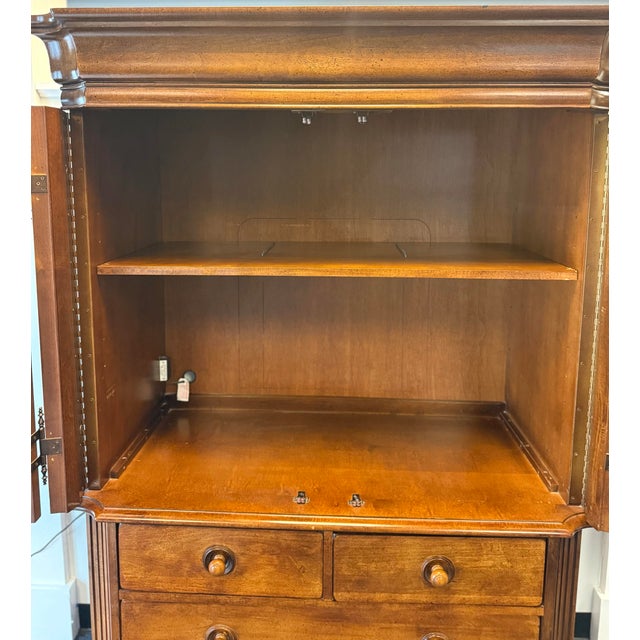 1990s Vintage Stanley Furniture Gentleman’s / Entertainment Armoire Chest For Sale - Image 5 of 12