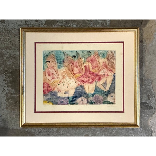Vintage Framed Ballet Dancers Print For Sale In West Palm - Image 6 of 12