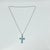 Metal 1970s Vintage Southwestern Boho Chic Religious Blue Larimar & Sterling Cross Pendant Necklace - 23” For Sale - Image 7 of 15