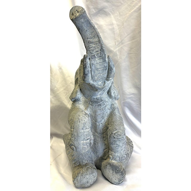 Sculpture Materials Vintage Cast Elephant Statue For Sale - Image 7 of 12