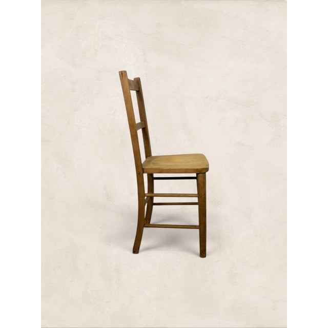 Antique English Pine Ladder-Back Dining Childs Chair For Sale - Image 4 of 6