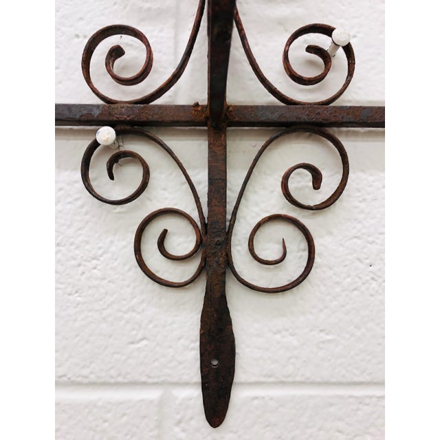 Antique Forged Iron Hanging Hook For Sale - Image 9 of 13