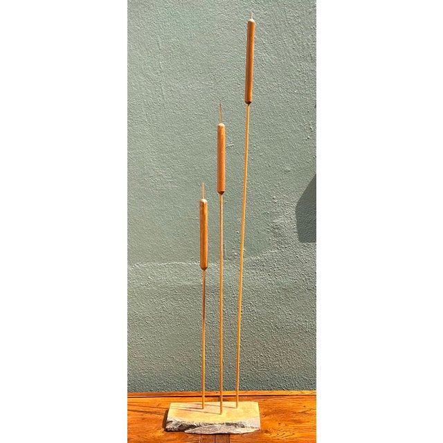 Vintage Hand Carved Sculpture of Cattails For Sale - Image 11 of 12